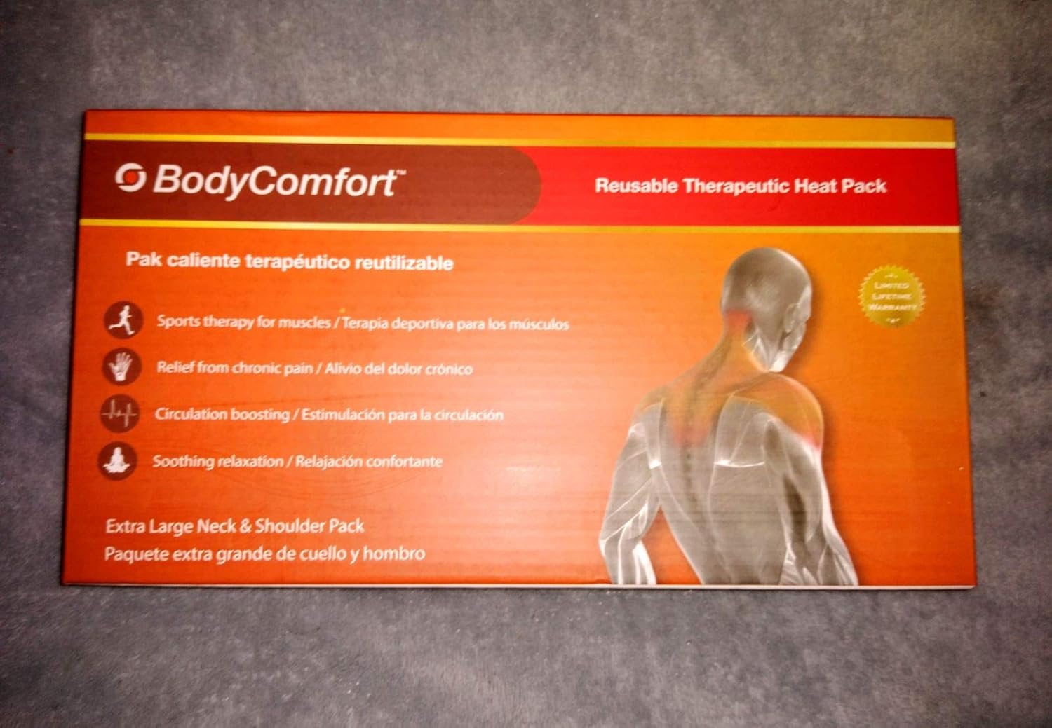 XL Neck & Shoulder Reusable Therapeutic Instant Heat Pack (Extra Large, Red)