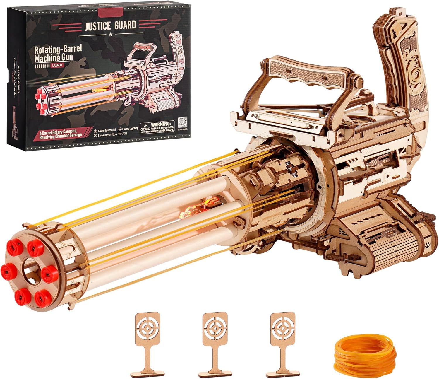 ROBOTIME Gun 3D Puzzles for Adults, Wooden Rubber Bands Gun Puzzles, 3D Puzzle Model Building Kit, Birthday/Christmas/Creative Gifts for Adults&Teens