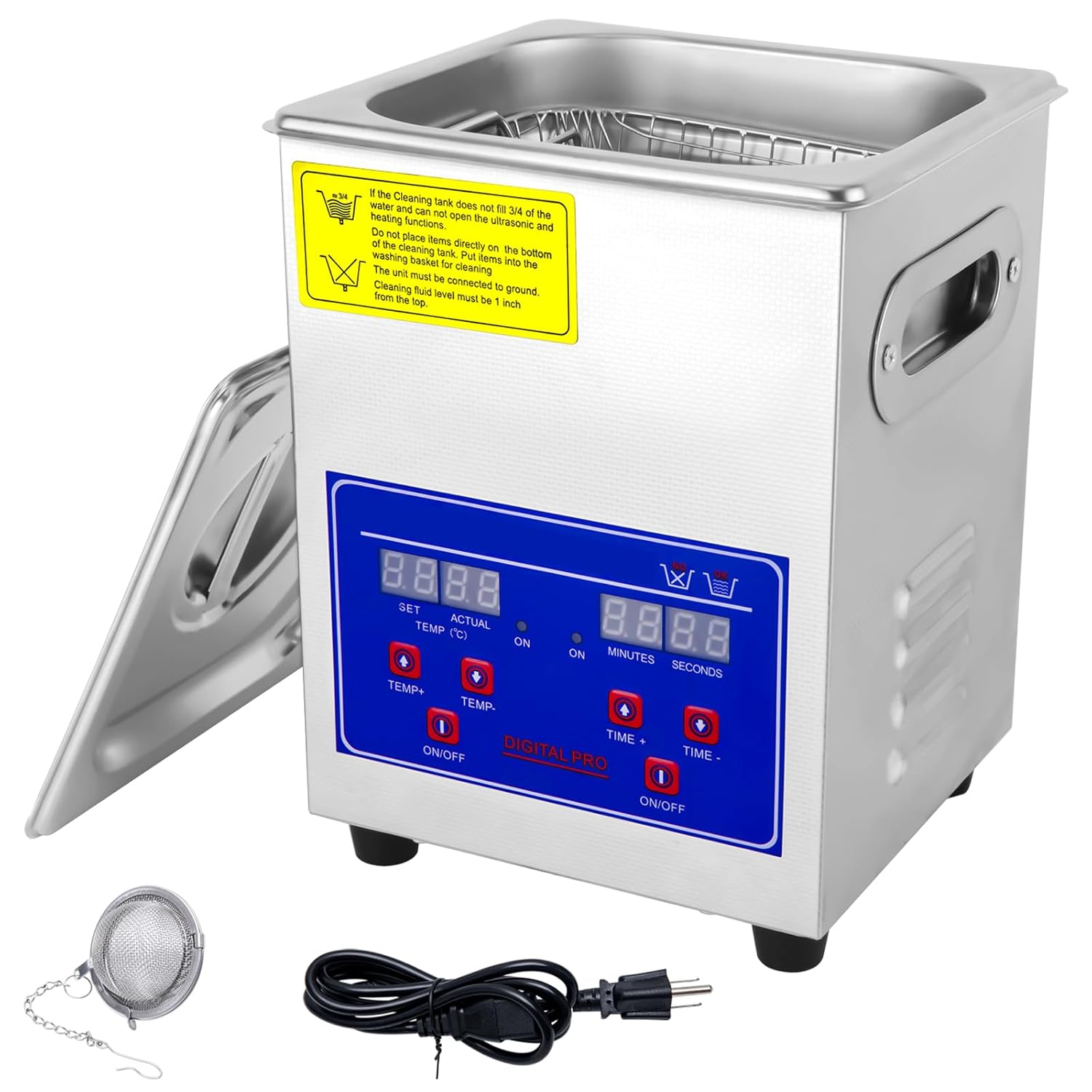 2L Vevor Ultrasonic Carburetor Cleaner Machine, Industrial Ultrasonic Parts Cleaner with Heater and Digital Timer, Ultrasonic Carb Cleaner for Repair thumbnail 2